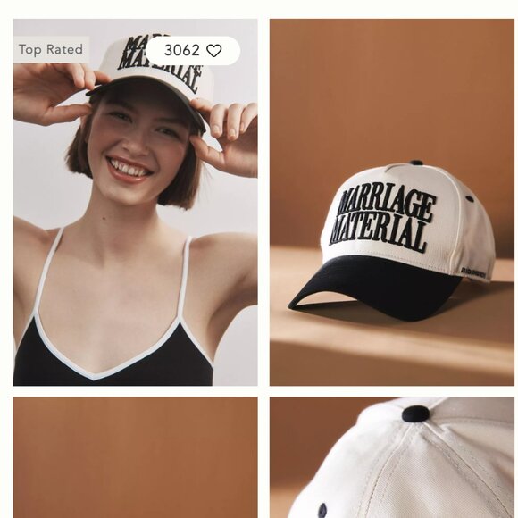 NWT BRIDEMERCH Marriage Material Baseball Cap (Black) - Picture 2 of 5